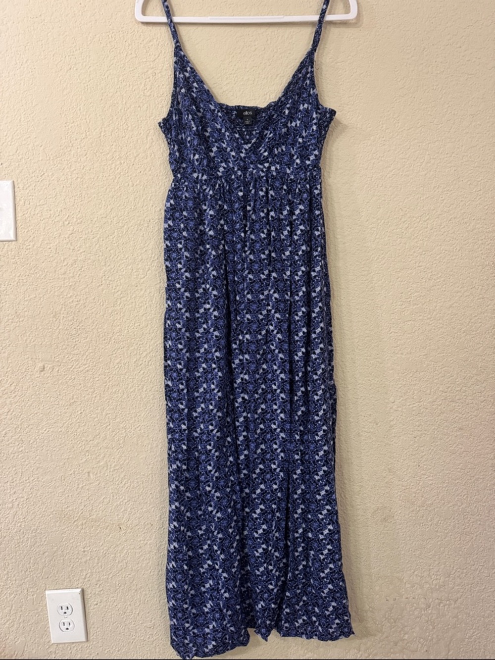 Summer Navy Blue Spaghetti Strap Maxi Dress